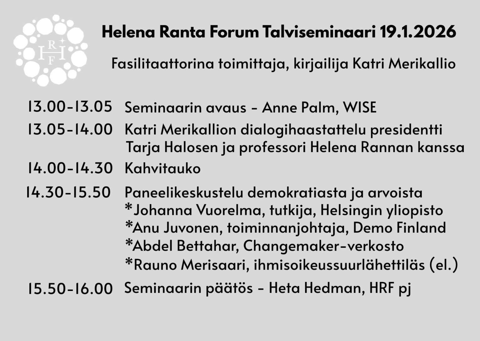 Nell Ranta Helena Ranta Forumin Talviseminaari 19.1.2026 – Helena Ranta Forum